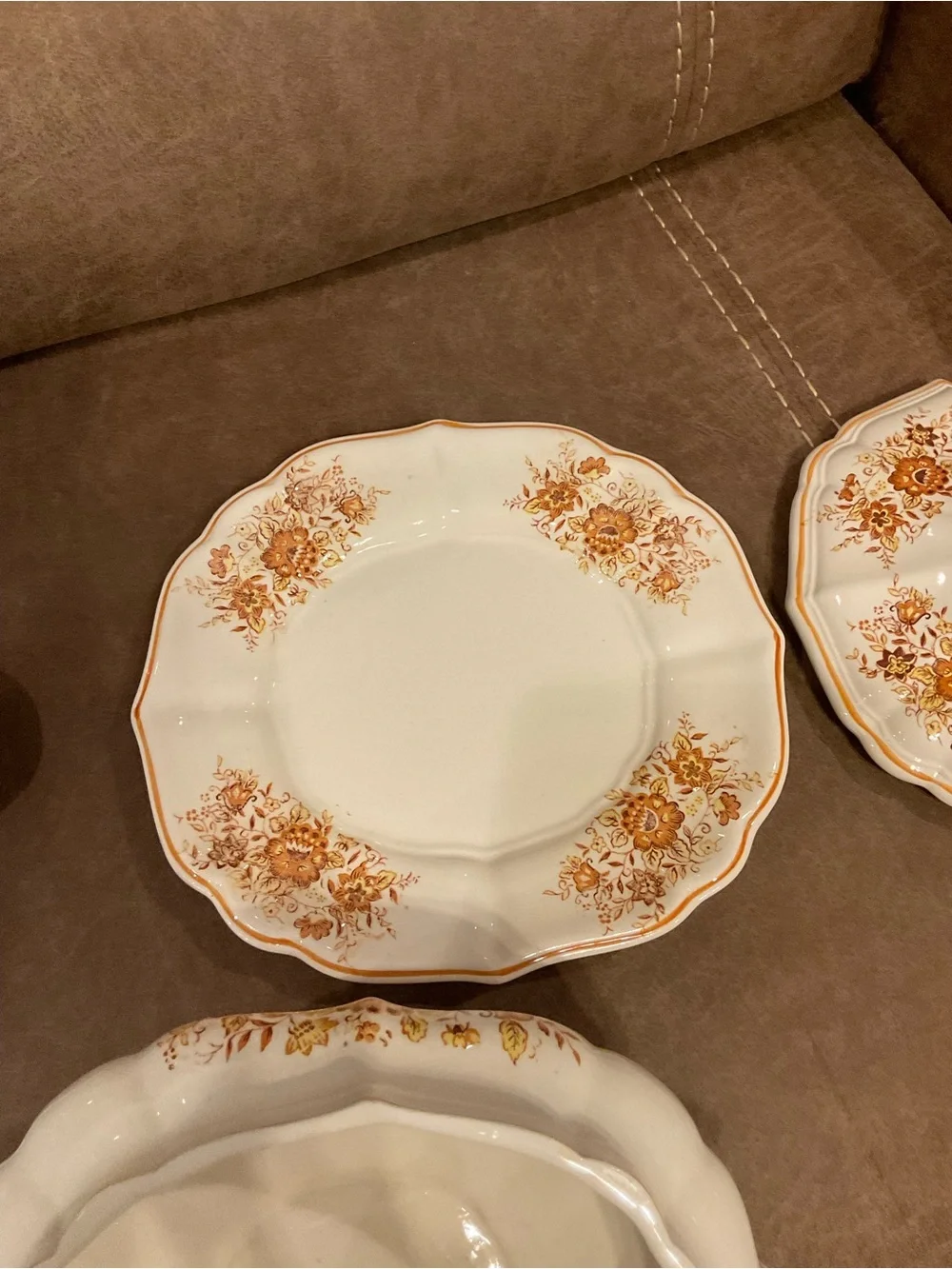 Vintage Brown Japanese Porcelain Soup Bowl